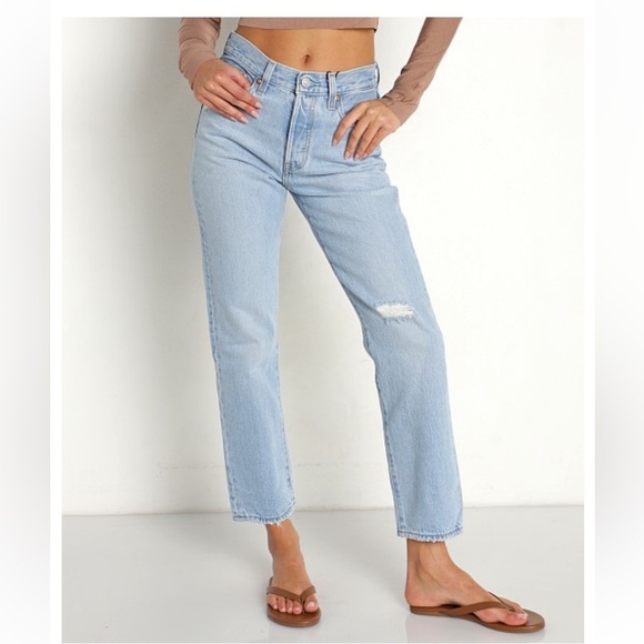 Levi's Premium Wedgie Straight Luxor
Again Light Wash Size 27 Straight Leg ankle - Picture 3 of 15
